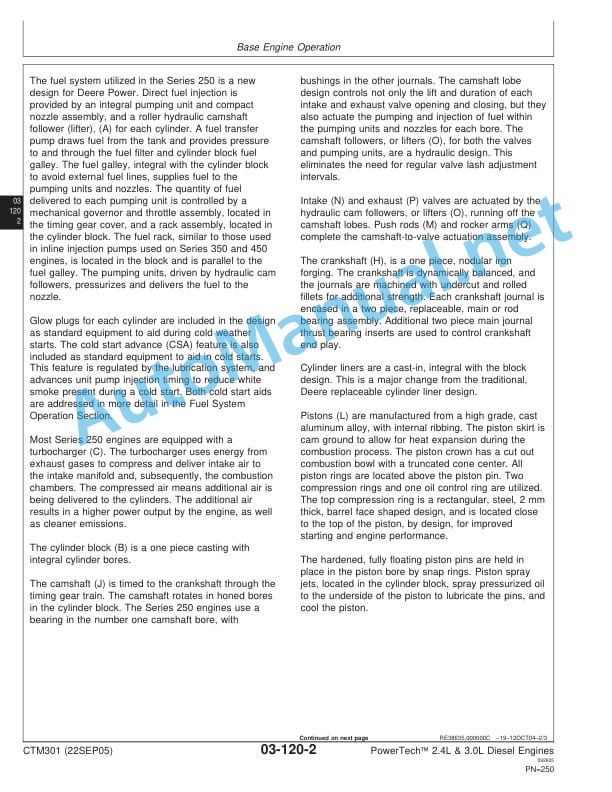 John Deere POWERTECH 2.4L and 3.0L Diesel Engines Component Technical Manual CTM301 22SEP05 4 John Deere POWERTECH 2.4L and 3.0L Diesel Engines Component Technical Manual CTM301 22SEP05 - Image 4