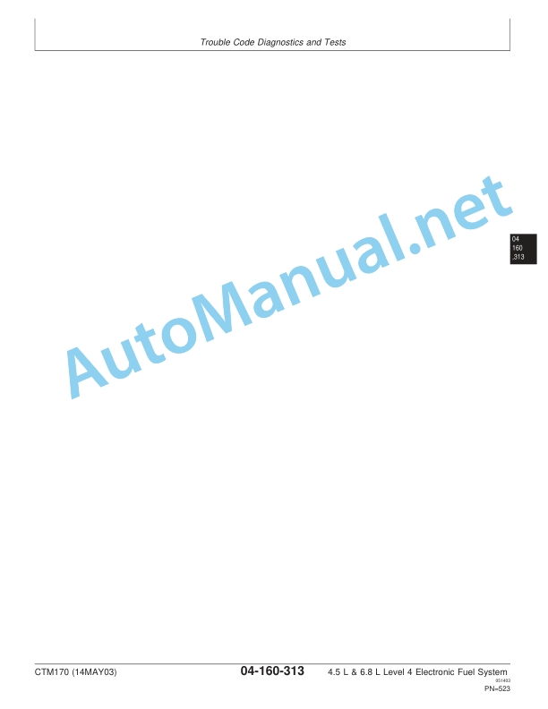 John Deere PowerTech 4.5 and 6.8 L Diesel Engines Level 4 Electronic Fuel System Component Technical Manual CTM170 14MAY03 5 John Deere PowerTech 4.5 and 6.8 L Diesel Engines Level 4 Electronic Fuel System Component Technical Manual CTM170 14MAY03 - Image 5