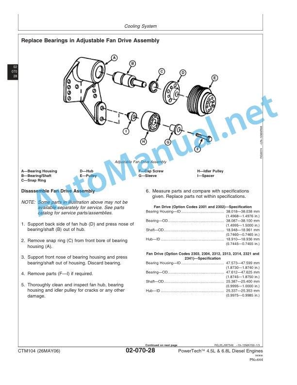 John Deere PowerTech 4.5L and 6.8L Diesel Engines Base Engine Component Technical Manual CTM104 26MAY06 4 John Deere PowerTech 4.5L and 6.8L Diesel Engines Base Engine Component Technical Manual CTM104 26MAY06-4