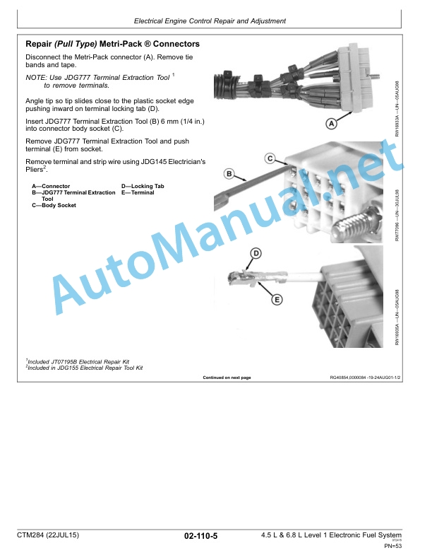 Alternative view of John Deere POWERTECH 4.5L and 6.8L Diesel Engines Level 1 Electronic Fuel Systems DP201 Pump Component Technical Manual CTM284 22 July 2015