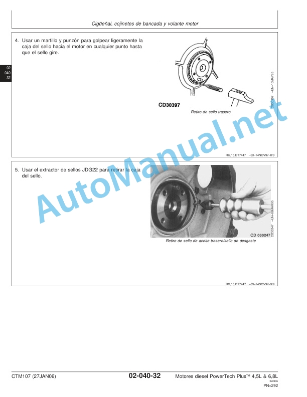 John Deere PowerTech 4.5L and 6.8L, PowerTech Plus 4.5L and 6.8L Motor base Component Technical Manual CTM107 27 Jan 06 Spanish 3 John Deere PowerTech 4.5L and 6.8L, PowerTech Plus 4.5L and 6.8L Motor base Component Technical Manual CTM107 27 Jan 06 Spanish - Image 3