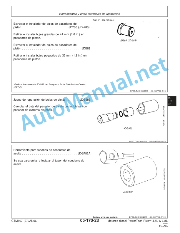 John Deere PowerTech 4.5L and 6.8L, PowerTech Plus 4.5L and 6.8L Motor base Component Technical Manual CTM107 27 Jan 06 Spanish 5 John Deere PowerTech 4.5L and 6.8L, PowerTech Plus 4.5L and 6.8L Motor base Component Technical Manual CTM107 27 Jan 06 Spanish - Image 5