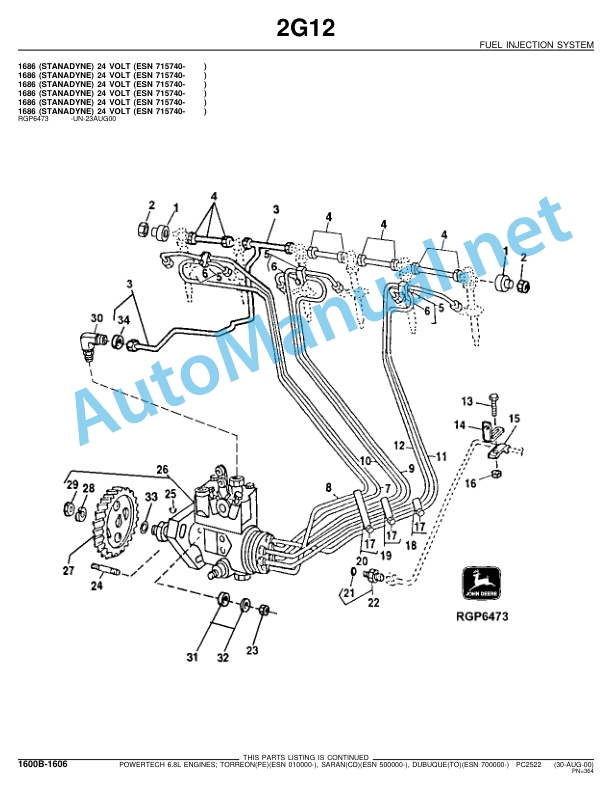 John Deere PowerTech 6.8 L 6068 OEM Diesel Engines and Accessories Parts Catalog PC2522 Feb-01 3 John Deere PowerTech 6.8 L 6068 OEM Diesel Engines and Accessories Parts Catalog PC2522 Feb-01 - Image 3
