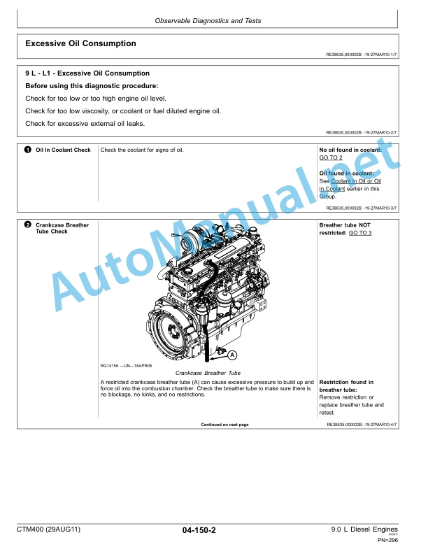 John Deere PowerTech 9.0 L OEM Diesel Engines Base Engine Repair Component Technical Manual CTM400 29AUG11 5 John Deere PowerTech 9.0 L OEM Diesel Engines Base Engine Repair Component Technical Manual CTM400 29AUG11 - Image 5