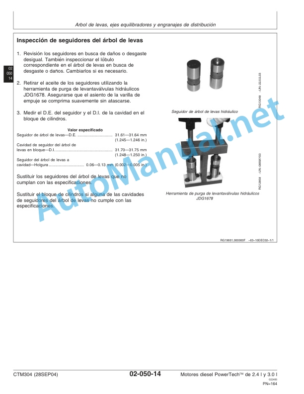 John Deere POWERTECH Diesel Engines 2.4L and 3.0L Component Technical Manual CTM304 28SEP04 Spanish 3 John Deere POWERTECH Diesel Engines 2.4L and 3.0L Component Technical Manual CTM304 28SEP04 Spanish-3