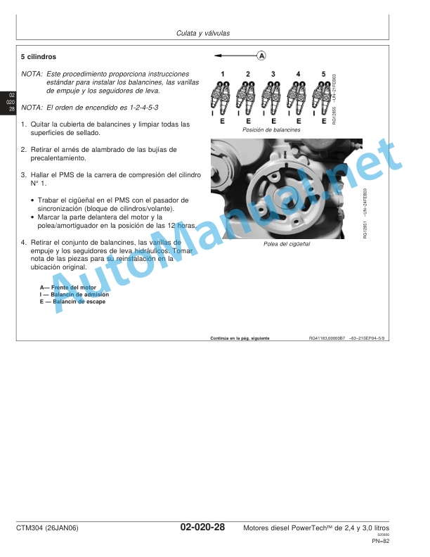Alternative view of John Deere POWERTECH Diesel Engines of 2.4 and 3.0 liters Component Technical Manual CTM304 26 Jan 06 Spanish