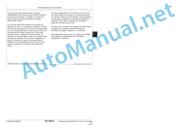 John Deere POWERTECH Diesel Engines of 2.4 and 3.0 liters Component Technical Manual CTM304 26 Jan 06 Spanish 4 John Deere POWERTECH Diesel Engines of 2.4 and 3.0 liters Component Technical Manual CTM304 26 Jan 06 Spanish - Image 4