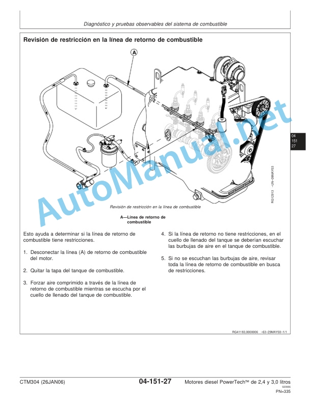 John Deere POWERTECH Diesel Engines of 2.4 and 3.0 liters Component Technical Manual CTM304 26 Jan 06 Spanish 5 John Deere POWERTECH Diesel Engines of 2.4 and 3.0 liters Component Technical Manual CTM304 26 Jan 06 Spanish - Image 5