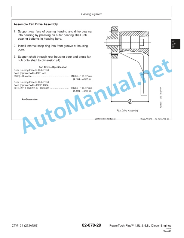 John Deere PowerTech Plus 4.5L and 6.8L Diesel Engines—Base Engine Component Technical Manual CTM104 27JAN06