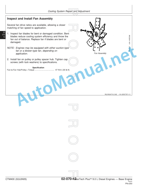John Deere PowerTech Plus 9.0 L Tier 3 Stage IIIA OEM Diesel Engines TECHNICAL MANUAL CTM400 02JUN05 4 John Deere PowerTech Plus 9.0 L Tier 3 Stage IIIA OEM Diesel Engines TECHNICAL MANUAL CTM400 02JUN05 - Image 4