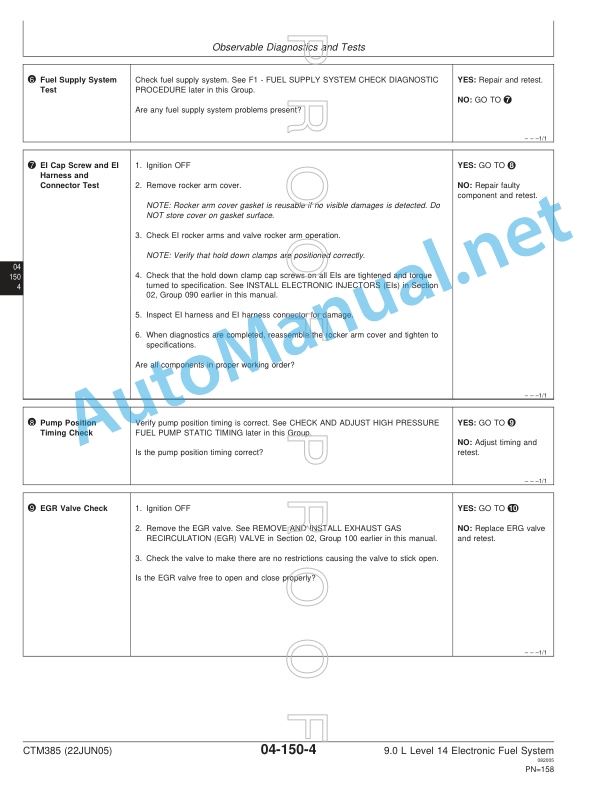 Alternative view of John Deere POWERTECH Plus 9.0L Diesel Engines Component Technical Manual CTM385 22JUN05