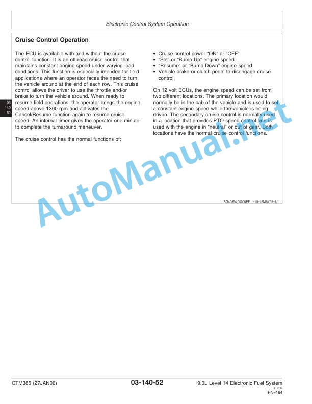 Alternative view of John Deere PowerTech Plus 9.0L Diesel Engines Level 14 Electronic Fuel System With Denso HPCR Component Technical Manual CTM385 27JAN06
