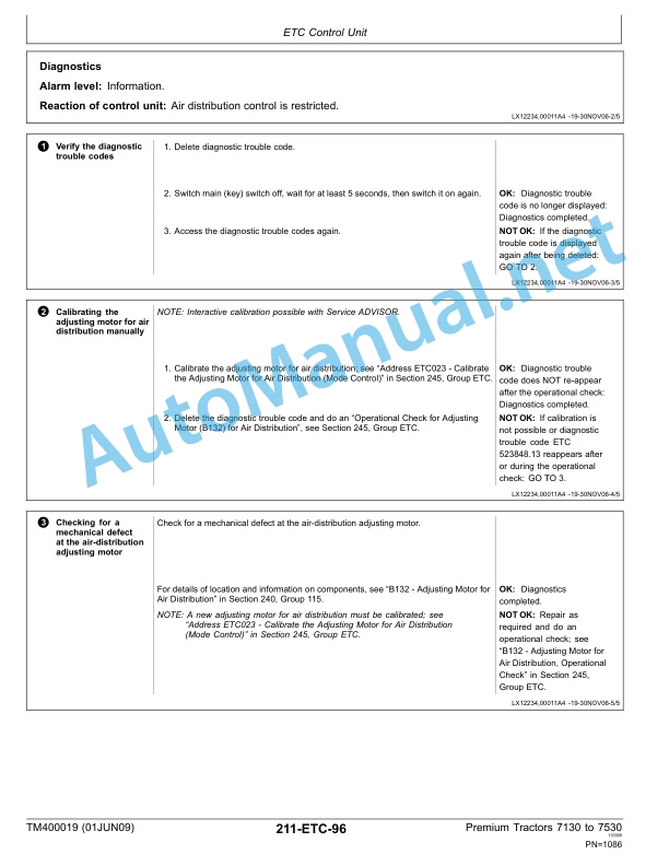 Alternative view of John Deere Premium Tractors 7130 to 7530 Diagnostics Technical Manual TM400019 01-JUN-09