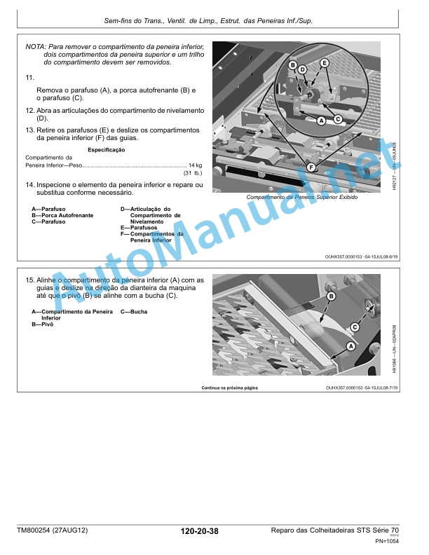 John Deere Repair of Harvesters 9470 STS, 9570 STS, 9670 STS and 9770 STS Technical Manual TM800254 27AUG12 Portuguese 5 John Deere Repair of Harvesters 9470 STS, 9570 STS, 9670 STS and 9770 STS Technical Manual TM800254 27AUG12 Portuguese - Image 5