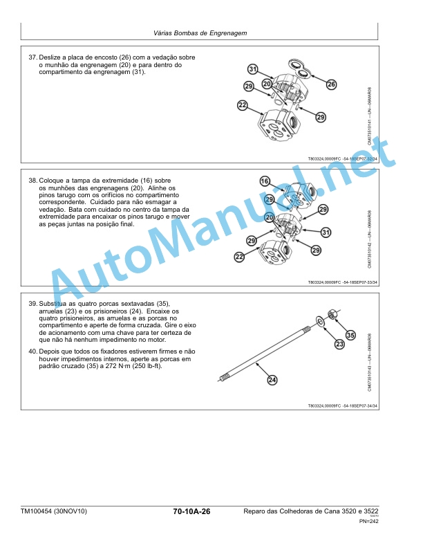 John Deere Repair of Sugarcane Harvesters 3520 and 3522 Technical Manual TM100454 November 30, 2010 Portuguese 3 John Deere Repair of Sugarcane Harvesters 3520 and 3522 Technical Manual TM100454 November 30, 2010 Portuguese - Image 3