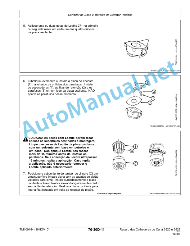 John Deere Repair of Sugarcane Harvesters 3520 and 3522 Technical Manual TM100454 November 30, 2010 Portuguese 4 John Deere Repair of Sugarcane Harvesters 3520 and 3522 Technical Manual TM100454 November 30, 2010 Portuguese - Image 4