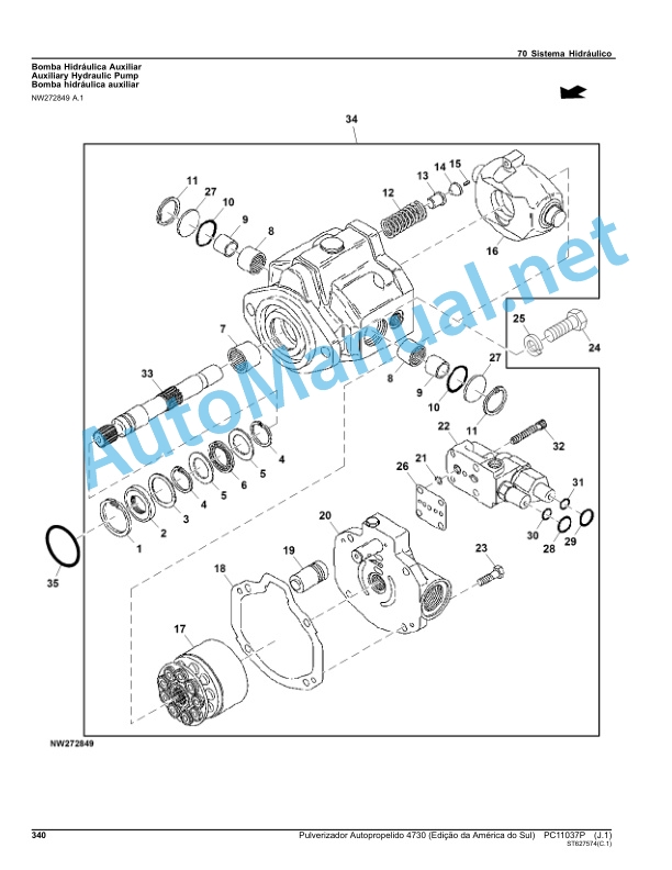 John Deere Self-Propelled Sprayer 4730 (South American Edition) Parts Catalog PC11037P May 2016 Portuguese 3 John Deere Self-Propelled Sprayer 4730 (South American Edition) Parts Catalog PC11037P May 2016 Portuguese - Image 3