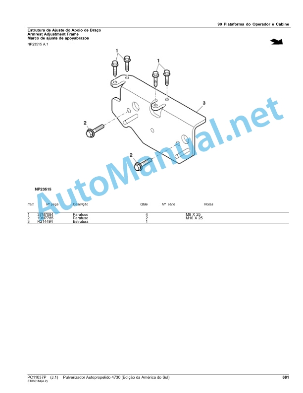 John Deere Self-Propelled Sprayer 4730 (South American Edition) Parts Catalog PC11037P May 2016 Portuguese 5 John Deere Self-Propelled Sprayer 4730 (South American Edition) Parts Catalog PC11037P May 2016 Portuguese - Image 5