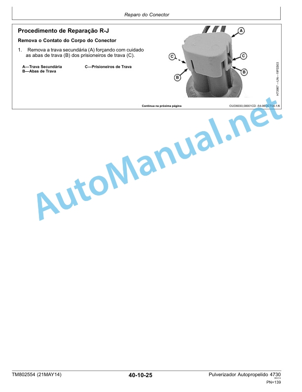 Alternative view of John Deere Self-propelled Sprayer 4730 Technical Manual TM802554 21MAY14 Portuguese