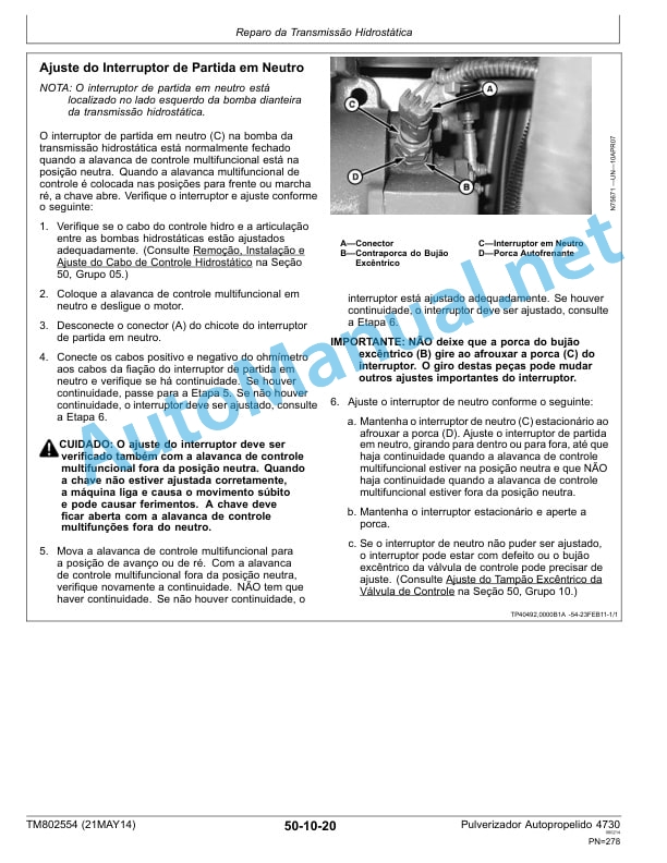 John Deere Self-propelled Sprayer 4730 Technical Manual TM802554 21MAY14 Portuguese 3 John Deere Self-propelled Sprayer 4730 Technical Manual TM802554 21MAY14 Portuguese - Image 3