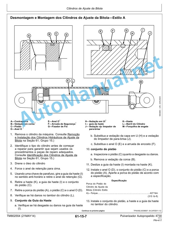 John Deere Self-propelled Sprayer 4730 Technical Manual TM802554 21MAY14 Portuguese 4 John Deere Self-propelled Sprayer 4730 Technical Manual TM802554 21MAY14 Portuguese - Image 4