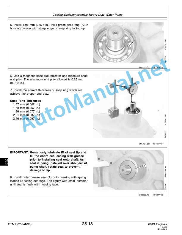 John Deere Series 500 6619 Diesel Engines Component Technical Manual CTM9 25JAN96 4 John Deere Series 500 6619 Diesel Engines Component Technical Manual CTM9 25JAN96-4
