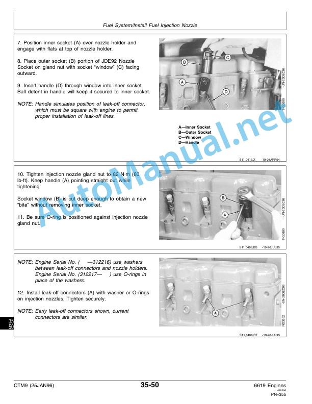 John Deere Series 500 6619 Diesel Engines Component Technical Manual CTM9 25JAN96 5 John Deere Series 500 6619 Diesel Engines Component Technical Manual CTM9 25JAN96-5