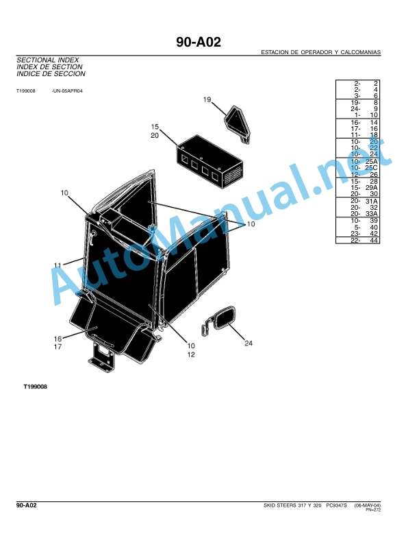 John Deere Skid Steers 317 and 320 Parts Catalog PC9347S April 2007 Spanish 5 John Deere Skid Steers 317 and 320 Parts Catalog PC9347S April 2007 Spanish - Image 5