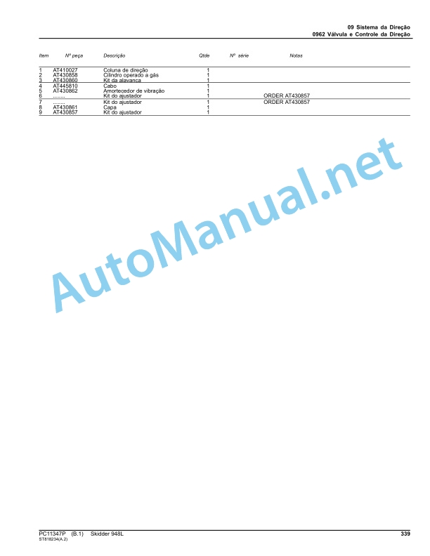 John Deere Skidder 948L Parts Catalog PC11347P Mar-15 Portuguese 3 John Deere Skidder 948L Parts Catalog PC11347P Mar-15 Portuguese - Image 3