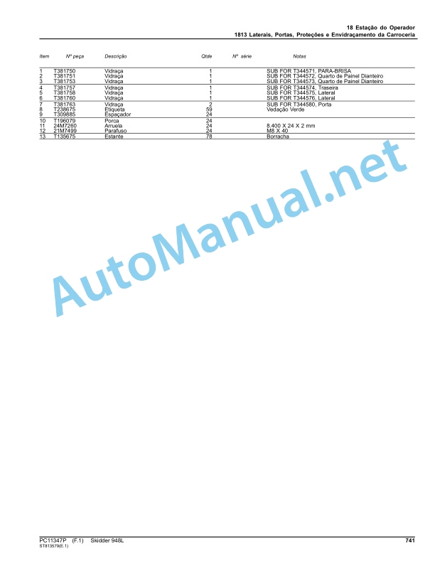 John Deere Skidder 948L Parts Catalog PC11347P Portuguese 4 John Deere Skidder 948L Parts Catalog PC11347P Portuguese-4