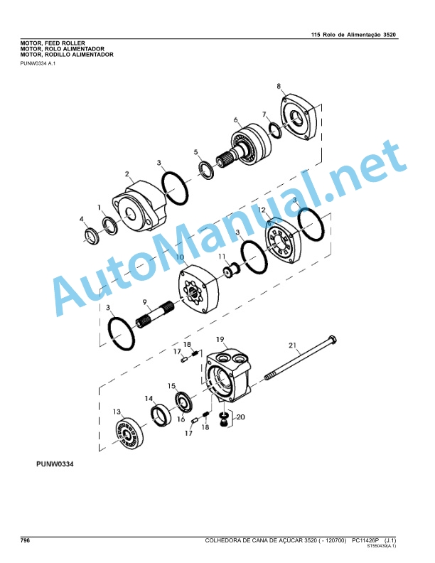 John Deere Sugar Cane Harvester 3520 Parts Catalog PC11426P MAR-15 Portuguese 5 John Deere Sugar Cane Harvester 3520 Parts Catalog PC11426P MAR-15 Portuguese - Image 5