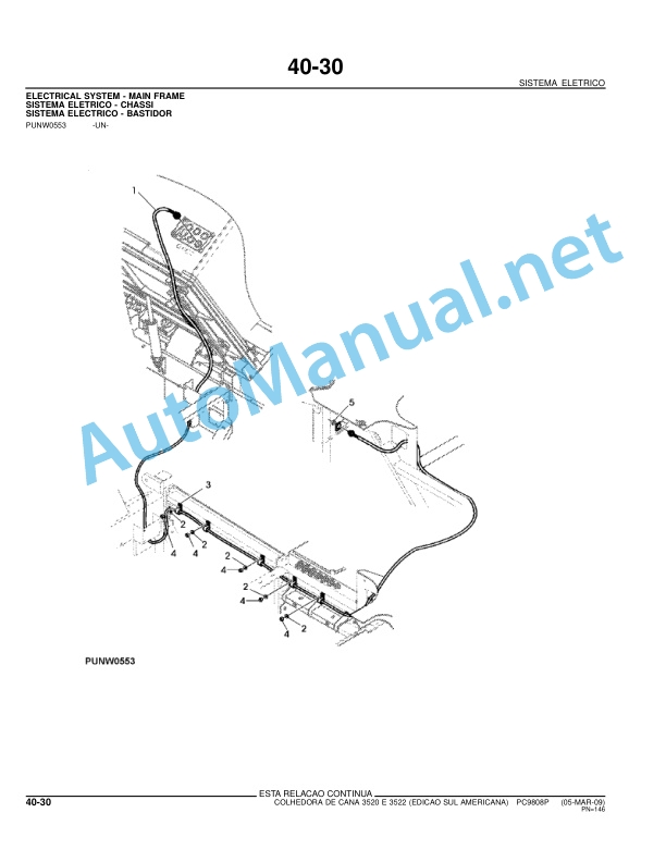 John Deere SUGAR CANE HARVESTER 3520,3522 Parts Catalog PC9808P 05-Mar-09 Portuguese 2 John Deere SUGAR CANE HARVESTER 3520,3522 Parts Catalog PC9808P 05-Mar-09 Portuguese - Image 2