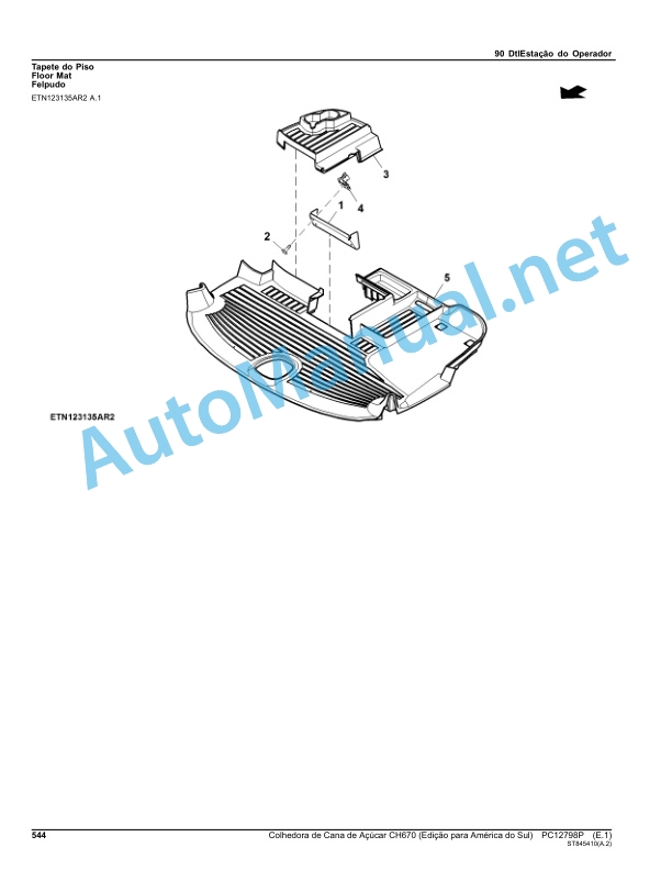 John Deere Sugar Cane Harvester CH670 (South America Edition) Parts Catalog PC12798P Feb-16 Portuguese 4 John Deere Sugar Cane Harvester CH670 (South America Edition) Parts Catalog PC12798P Feb-16 Portuguese - Image 4