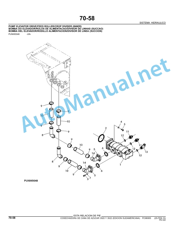 John Deere Sugarcane Harvester 3520,3522 Parts Catalog PC9808S Feb-10 Spanish 3 John Deere Sugarcane Harvester 3520,3522 Parts Catalog PC9808S Feb-10 Spanish - Image 3