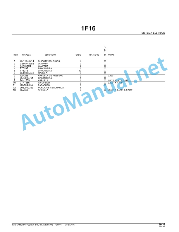 Alternative view of John Deere Sugarcane Harvester CH3510 Parts Catalog PC9604P 28-SET-06