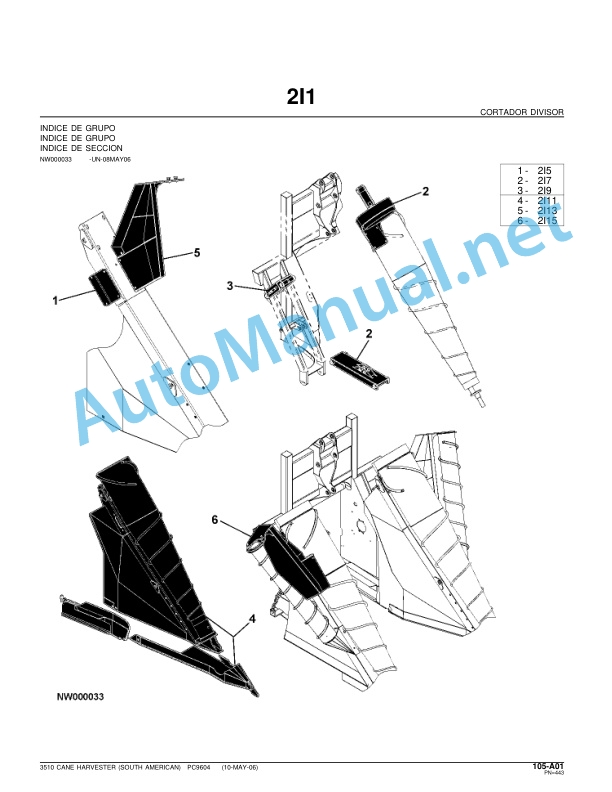 John Deere Sugarcane Harvester CH3510 Parts Catalog PC9604P 28-SET-06 4 John Deere Sugarcane Harvester CH3510 Parts Catalog PC9604P 28-SET-06 - Image 4