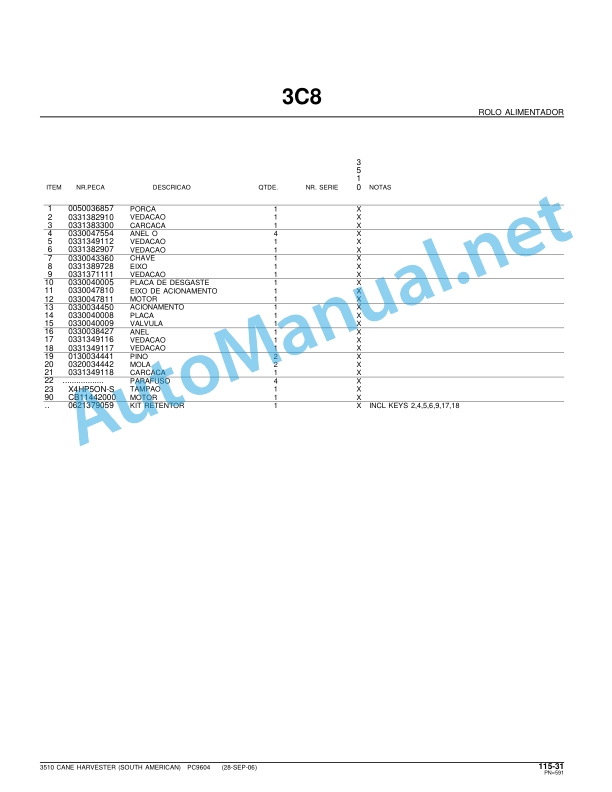 John Deere Sugarcane Harvester CH3510 Parts Catalog PC9604P 28-SET-06 5 John Deere Sugarcane Harvester CH3510 Parts Catalog PC9604P 28-SET-06 - Image 5