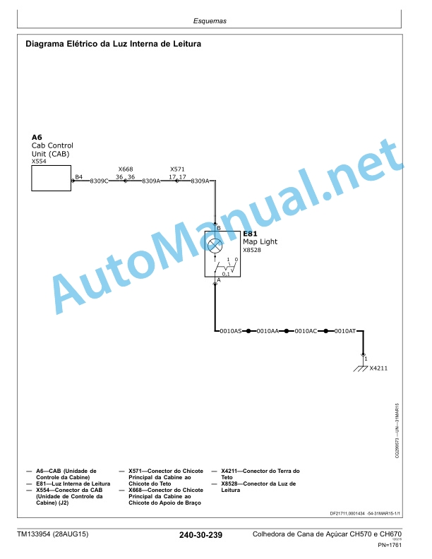 John Deere Sugarcane Harvester CH570 and CH670 Technical Manual TM133954 28AUG15 Portuguese 4 John Deere Sugarcane Harvester CH570 and CH670 Technical Manual TM133954 28AUG15 Portuguese - Image 4