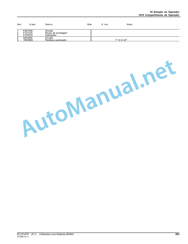 John Deere Tracked Harvester 903KH Parts Catalog PC10147P Sep-12 Portuguese 4 John Deere Tracked Harvester 903KH Parts Catalog PC10147P Sep-12 Portuguese - Image 4