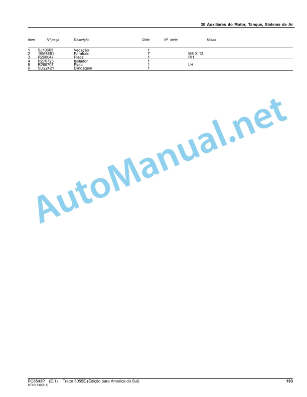John Deere Tractor 5055E (South America Edition) Parts Catalog PC8543P Portuguese 3 John Deere Tractor 5055E (South America Edition) Parts Catalog PC8543P Portuguese - Image 3