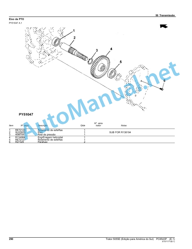 John Deere Tractor 5055E (South America Edition) Parts Catalog PC8543P Portuguese 4 John Deere Tractor 5055E (South America Edition) Parts Catalog PC8543P Portuguese - Image 4