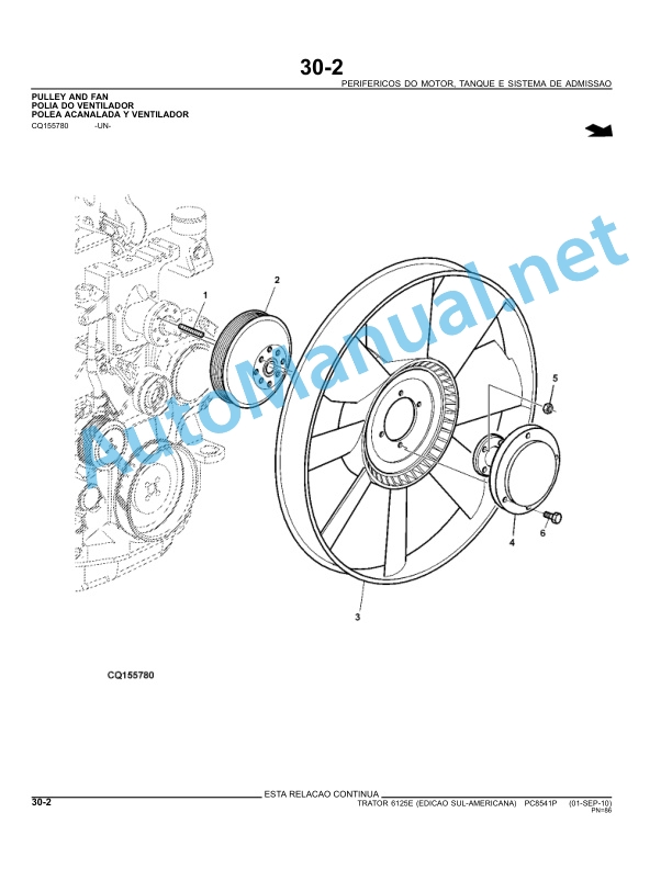 Alternative view of John Deere Tractor 6125E Parts Catalog PC8541P 01-SET-10 Portuguese