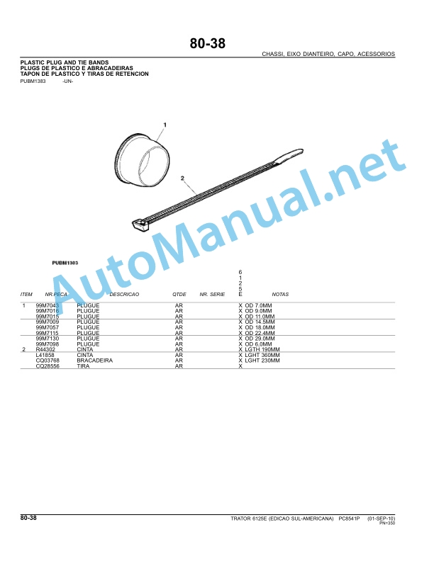 John Deere Tractor 6125E Parts Catalog PC8541P 01-SET-10 Portuguese 5 John Deere Tractor 6125E Parts Catalog PC8541P 01-SET-10 Portuguese - Image 5