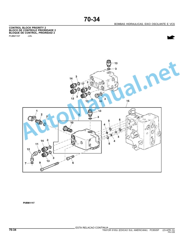 John Deere Tractor 6165J Parts Catalog PC8505P 23-APR-10 Portuguese 4 John Deere Tractor 6165J Parts Catalog PC8505P 23-APR-10 Portuguese - Image 4
