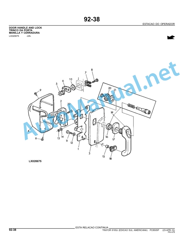 John Deere Tractor 6165J Parts Catalog PC8505P 23-APR-10 Portuguese 5 John Deere Tractor 6165J Parts Catalog PC8505P 23-APR-10 Portuguese - Image 5