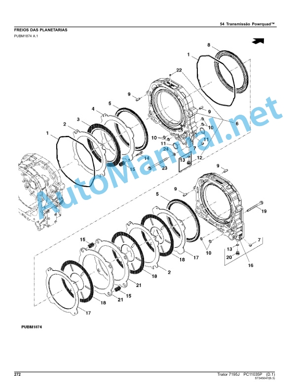 John Deere Tractor 7195J Parts Catalog PC11035P July 2013 Portuguese 3 John Deere Tractor 7195J Parts Catalog PC11035P July 2013 Portuguese - Image 3