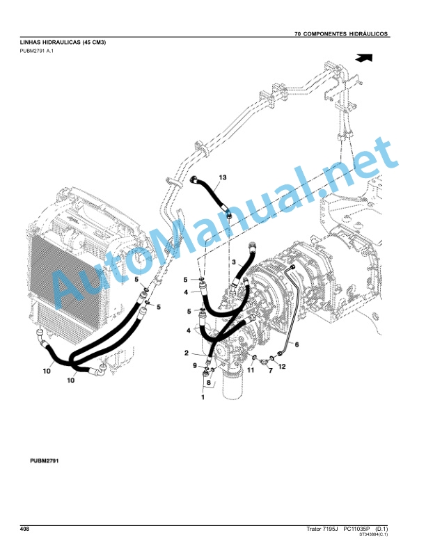John Deere Tractor 7195J Parts Catalog PC11035P July 2013 Portuguese 4 John Deere Tractor 7195J Parts Catalog PC11035P July 2013 Portuguese - Image 4