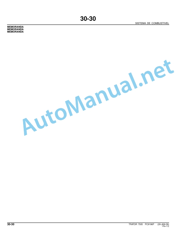 John Deere Tractor 7505 Parts Catalog PC9196P 28-JAN-09 Portuguese 2 John Deere Tractor 7505 Parts Catalog PC9196P 28-JAN-09 Portuguese - Image 2