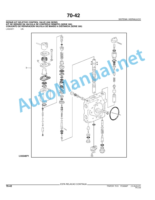 John Deere Tractor 7515 Parts Catalog PC9366P 13-AUG-07 Portuguese 4 John Deere Tractor 7515 Parts Catalog PC9366P 13-AUG-07 Portuguese - Image 4