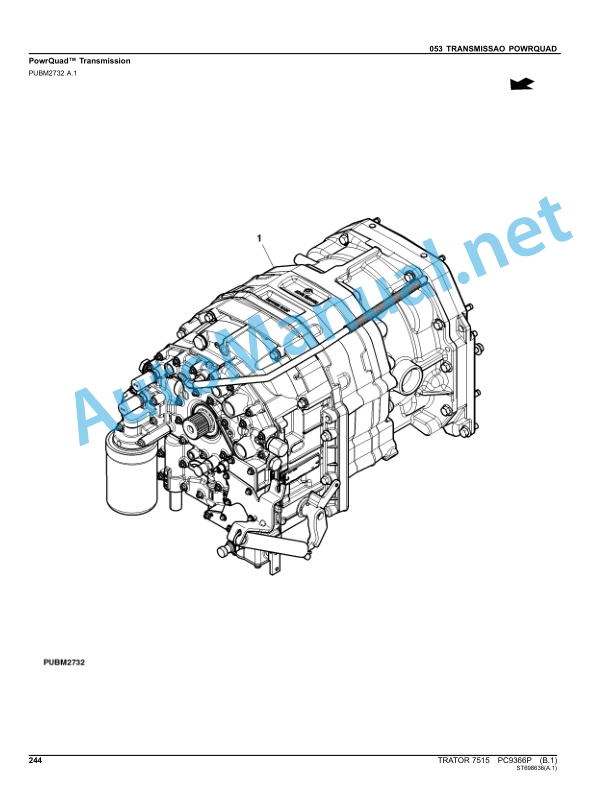 John Deere Tractor 7515 Parts Catalog PC9366P February 2012 Portuguese 3 John Deere Tractor 7515 Parts Catalog PC9366P February 2012 Portuguese - Image 3